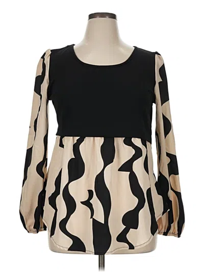 Pre-owned Shein Long Sleeve Blouse In Black