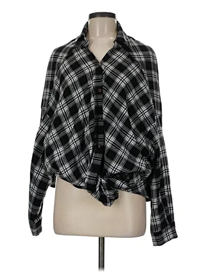 Pre-owned Shein Long Sleeve Blouse In Black