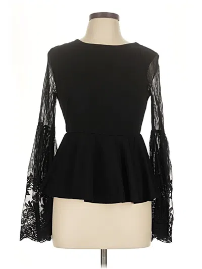Pre-owned Shein Long Sleeve Blouse In Black