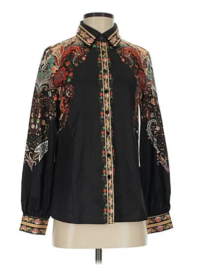 Pre-owned Shein Long Sleeve Blouse In Black