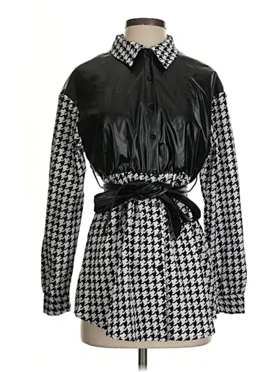 Pre-owned Shein Long Sleeve Blouse In Black
