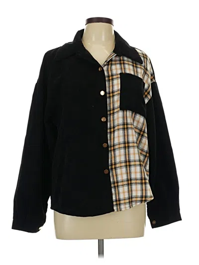 Pre-owned Shein Long Sleeve Blouse In Black