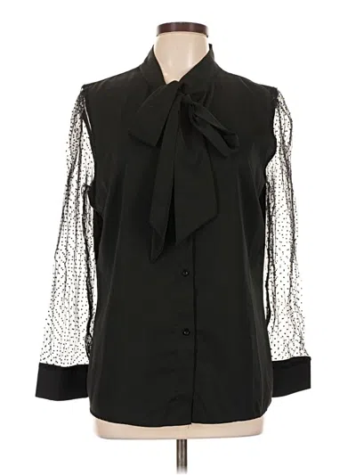 Pre-owned Shein Long Sleeve Blouse In Black