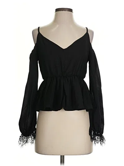 Pre-owned Shein Long Sleeve Blouse In Black