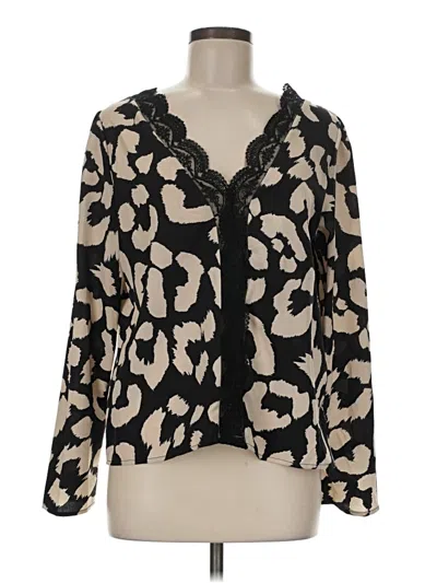 Pre-owned Shein Long Sleeve Blouse In Black