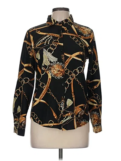 Pre-owned Shein Long Sleeve Blouse In Black