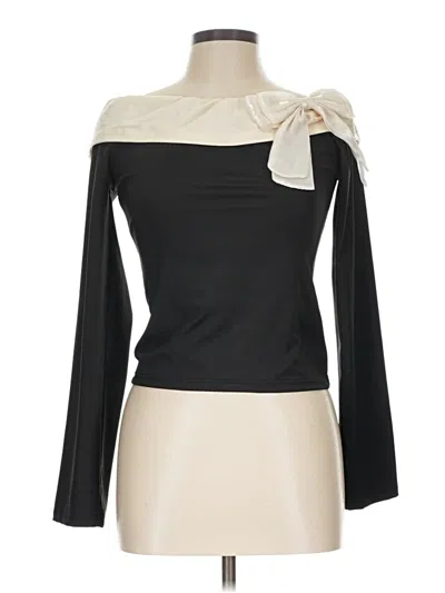 Pre-owned Shein Long Sleeve Blouse In Black