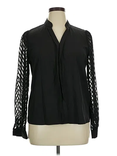Pre-owned Shein Long Sleeve Blouse In Black
