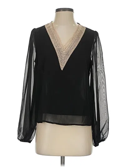 Pre-owned Shein Long Sleeve Blouse In Black