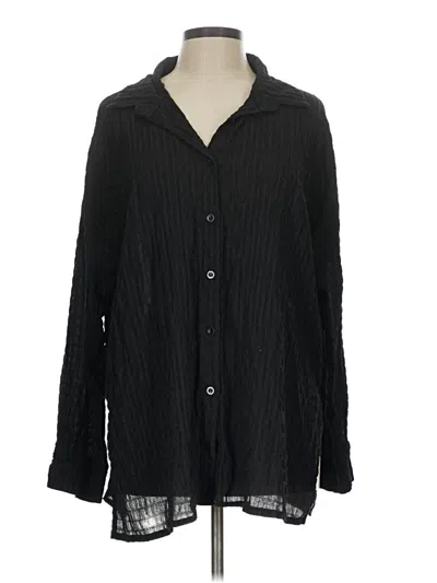 Pre-owned Shein Long Sleeve Blouse In Black