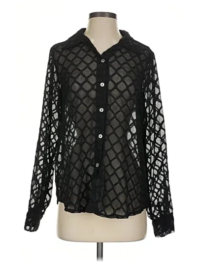 Pre-owned Shein Long Sleeve Blouse In Black
