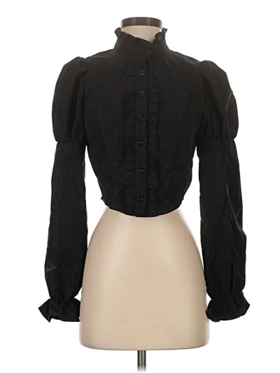 Pre-owned Shein Long Sleeve Blouse In Black