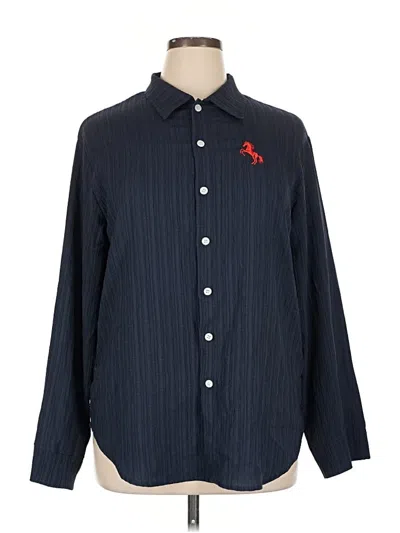 Pre-owned Shein Long Sleeve Blouse In Blue