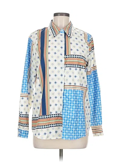 Pre-owned Shein Long Sleeve Blouse In Blue