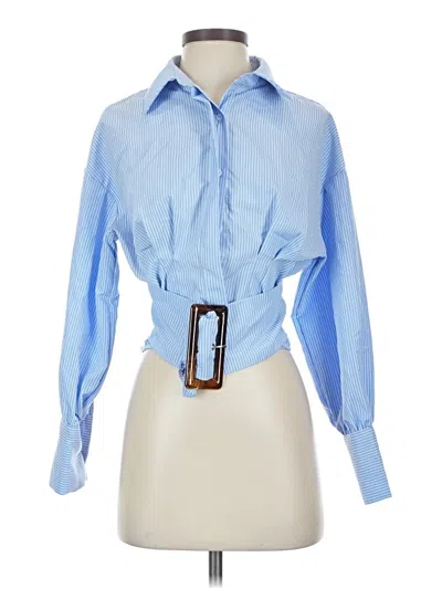 Pre-owned Shein Long Sleeve Blouse In Blue