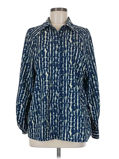 Pre-owned Shein Long Sleeve Blouse In Blue