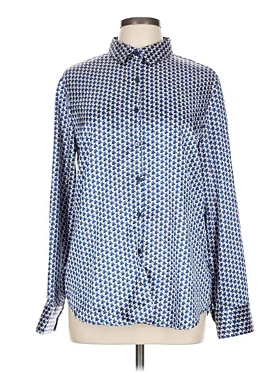 Pre-owned Shein Long Sleeve Blouse In Blue