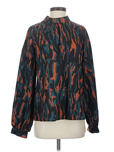 Pre-owned Shein Long Sleeve Blouse In Blue