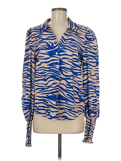 Pre-owned Shein Long Sleeve Blouse In Blue