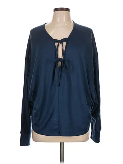 Pre-owned Shein Long Sleeve Blouse In Blue