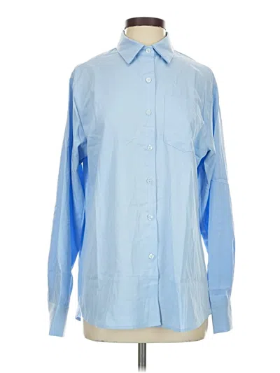 Pre-owned Shein Long Sleeve Blouse In Blue