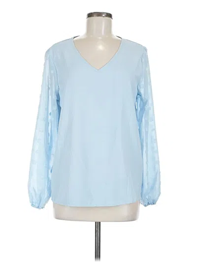 Pre-owned Shein Long Sleeve Blouse In Blue