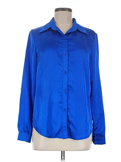 Pre-owned Shein Long Sleeve Blouse In Blue
