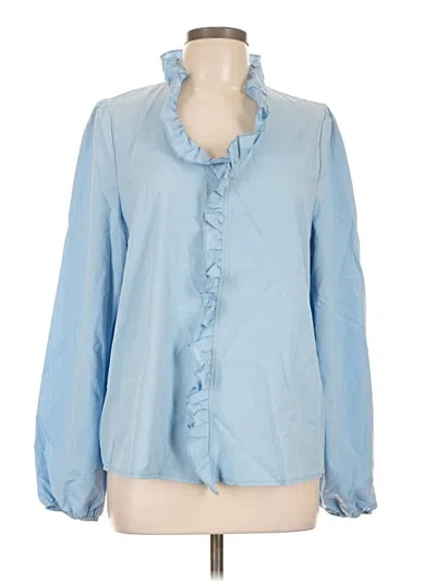 Pre-owned Shein Long Sleeve Blouse In Blue