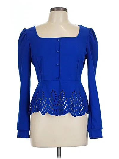 Pre-owned Shein Long Sleeve Blouse In Blue