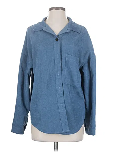 Pre-owned Shein Long Sleeve Blouse In Blue
