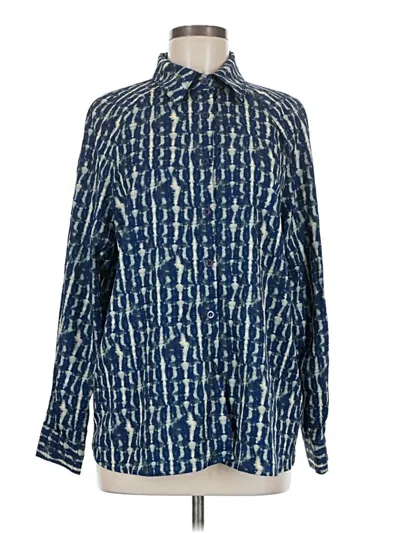 Pre-owned Shein Long Sleeve Blouse In Blue