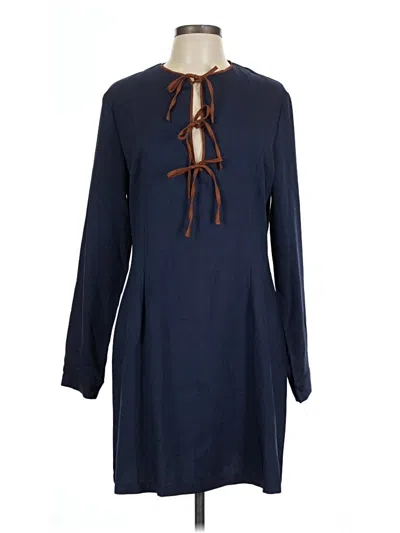 Pre-owned Shein Long Sleeve Blouse In Blue