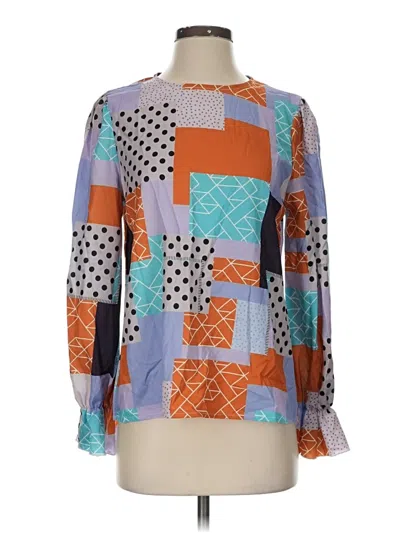 Pre-owned Shein Long Sleeve Blouse In Blue