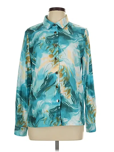 Pre-owned Shein Long Sleeve Blouse In Blue