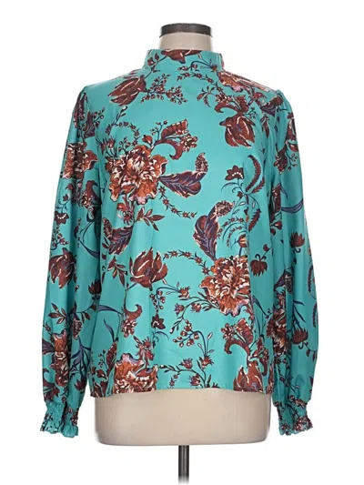 Pre-owned Shein Long Sleeve Blouse In Blue