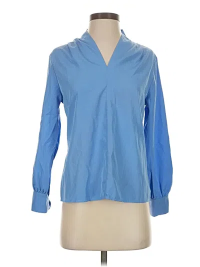 Pre-owned Shein Long Sleeve Blouse In Blue