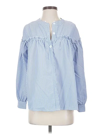 Pre-owned Shein Long Sleeve Blouse In Blue