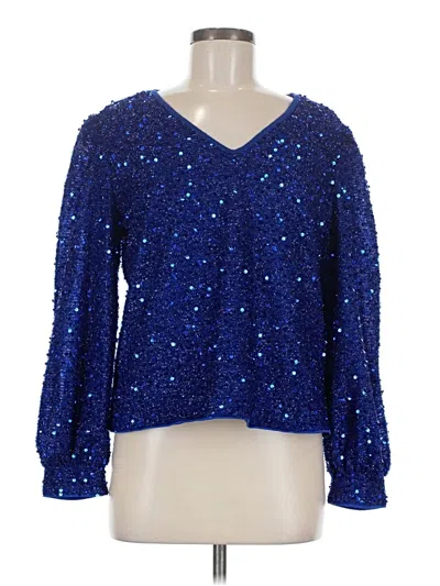 Pre-owned Shein Long Sleeve Blouse In Blue