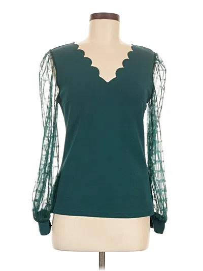 Pre-owned Shein Long Sleeve Blouse In Blue