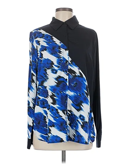 Pre-owned Shein Long Sleeve Blouse In Blue