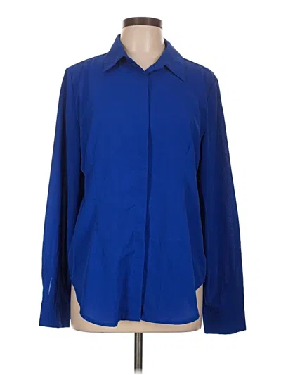 Pre-owned Shein Long Sleeve Blouse In Blue