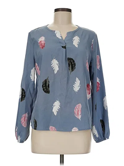 Pre-owned Shein Long Sleeve Blouse In Blue