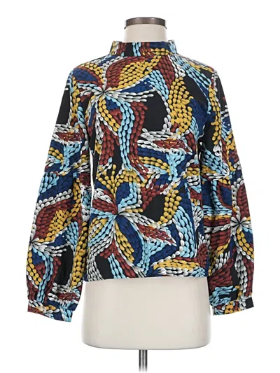 Pre-owned Shein Long Sleeve Blouse In Blue