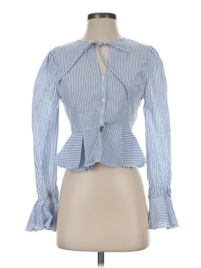 Pre-owned Shein Long Sleeve Blouse In Blue