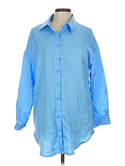 Pre-owned Shein Long Sleeve Blouse In Blue
