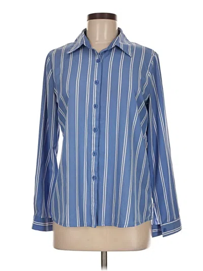Pre-owned Shein Long Sleeve Blouse In Blue