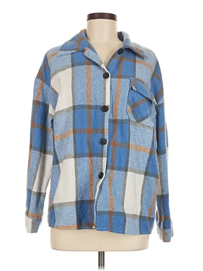 Pre-owned Shein Long Sleeve Blouse In Blue
