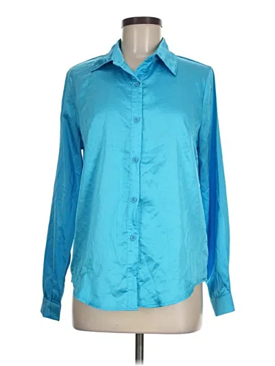 Pre-owned Shein Long Sleeve Blouse In Blue