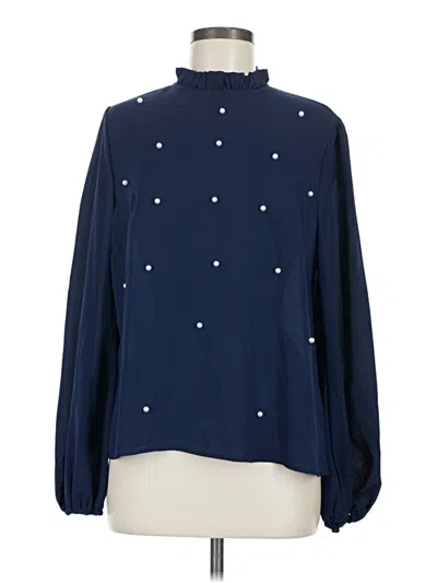 Pre-owned Shein Long Sleeve Blouse In Blue