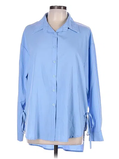 Pre-owned Shein Long Sleeve Blouse In Blue